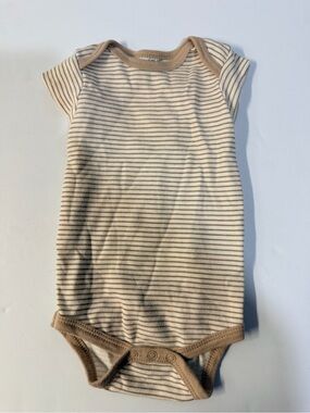 Cream and Tan Striped Baby One-Piece Bodysuit